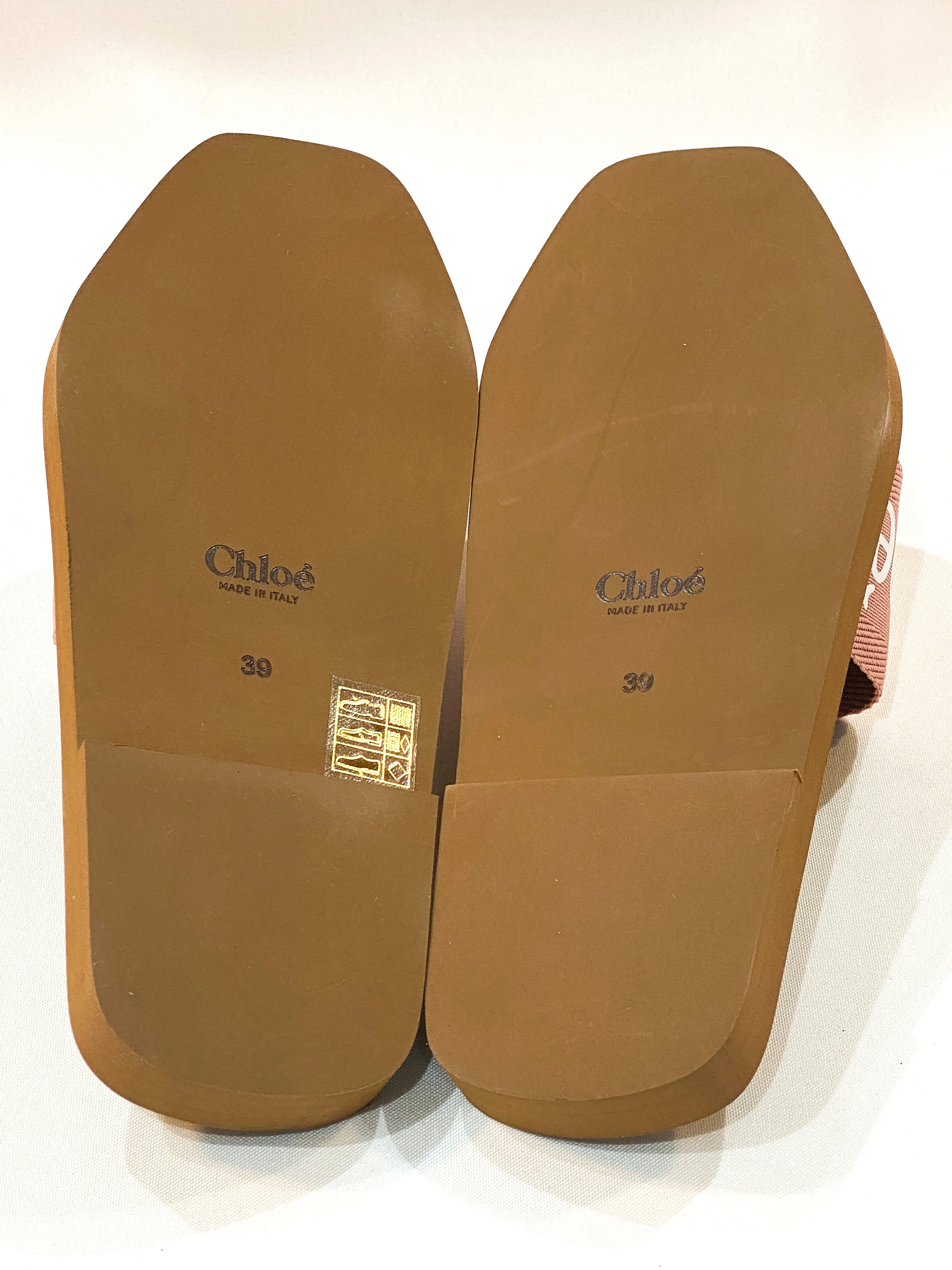 Chloe Woody Flat Sandal Logo