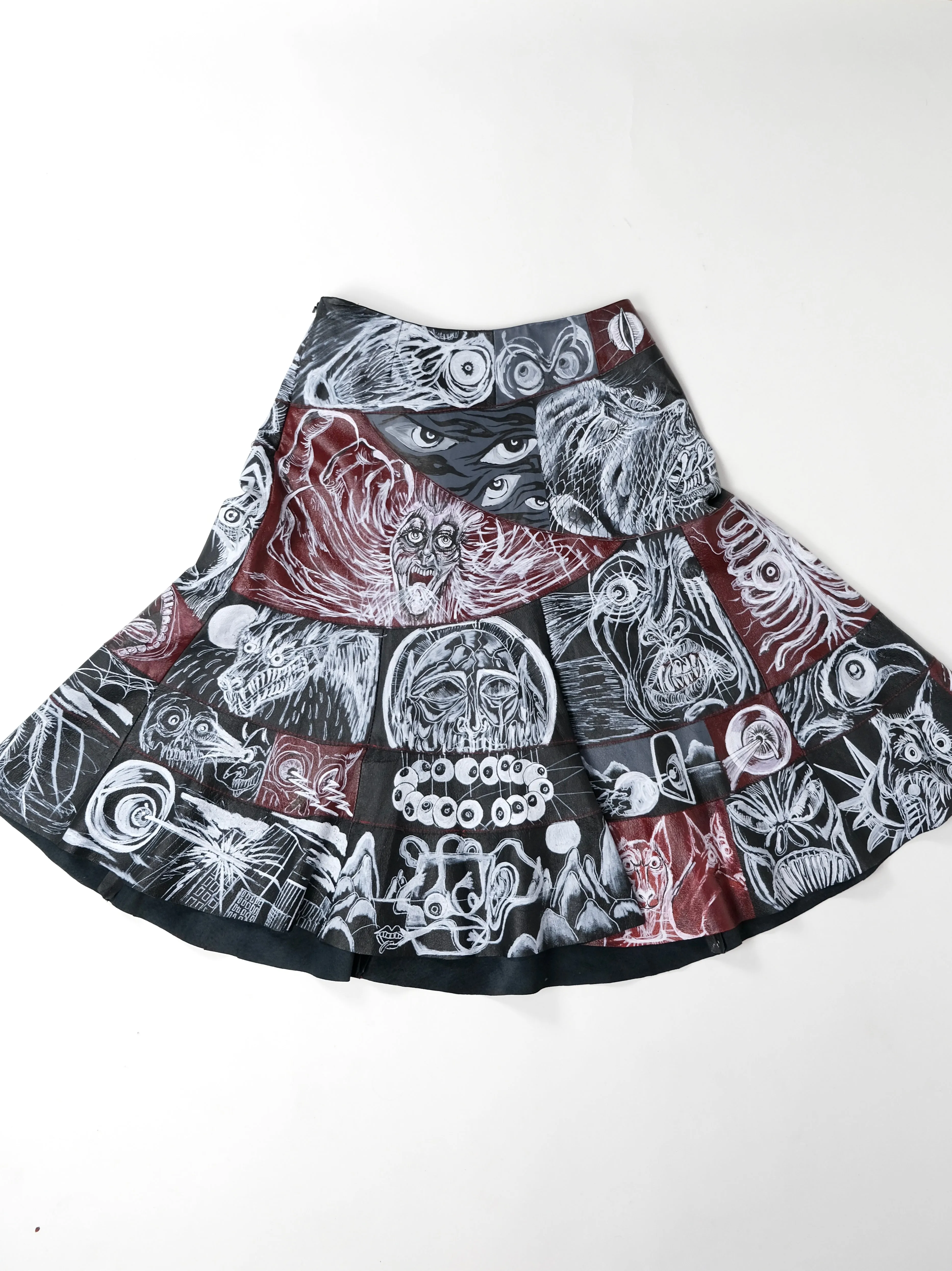 Horror Comic Patchwork Skirt