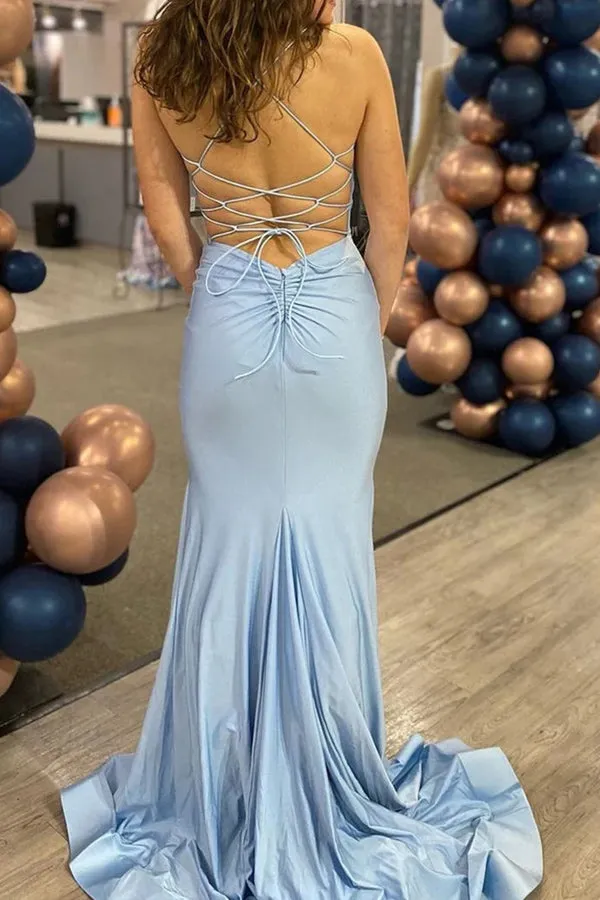 Mermaid Orange V Neck Long Prom Dress Formal Gown TP1299