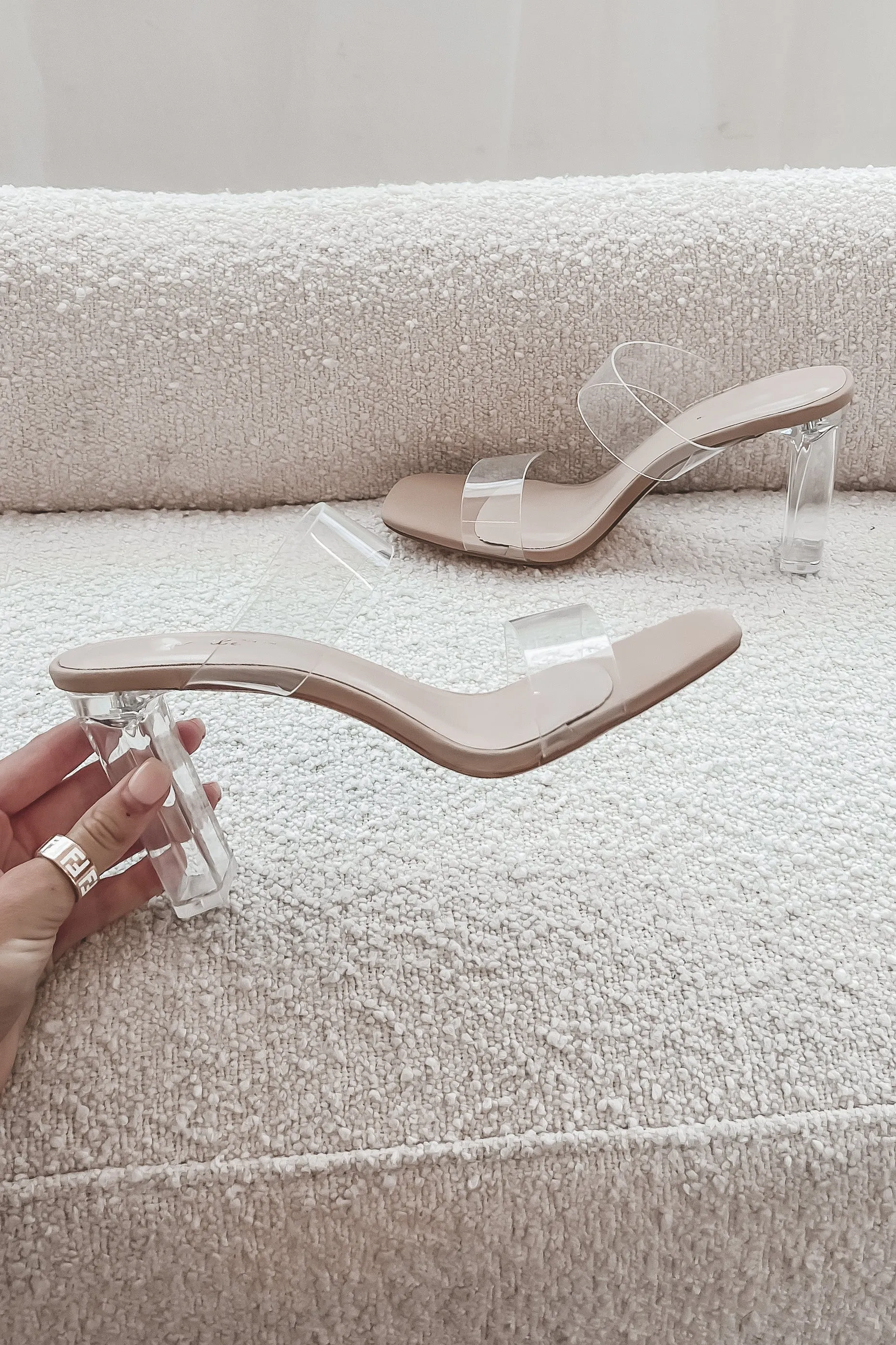My Fashionista Is Showing Clear Slip On Heel